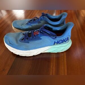 Hoka Blue and White Athletic Shoes